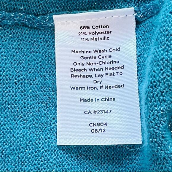 TALBOTS Marine Blue Metallic Cardigan - Picture 7 of 8